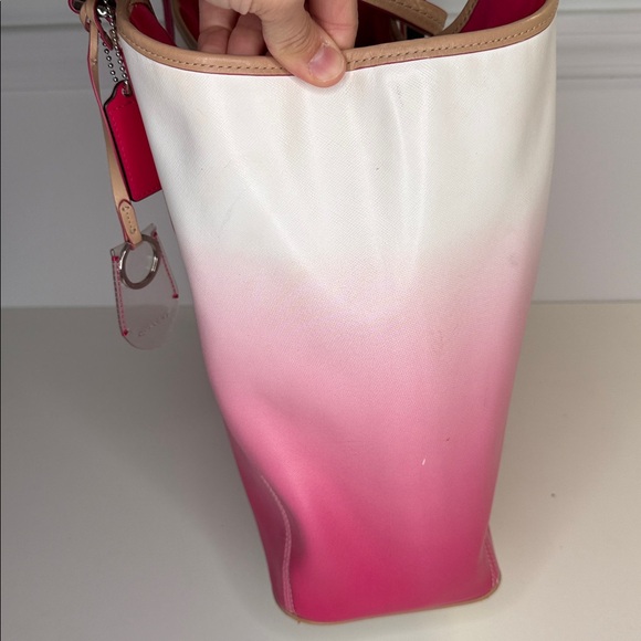 Coach Peyton Ombre tote bag hot pink cream tan purse shoulder ba F29283 - Picture 8 of 12
